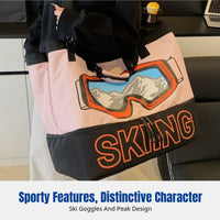 Stylish Travel Duffel, Large Capacity, Expandable Shoulder Bag, Gym, Ski Gear, Relaxed Design