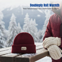 Patriotic Knit Beanie, Double Ply, Women, Warm, Ski, Winter