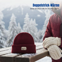 Patriotic Knit Beanie, Double Ply, Women, Warm, Ski, Winter