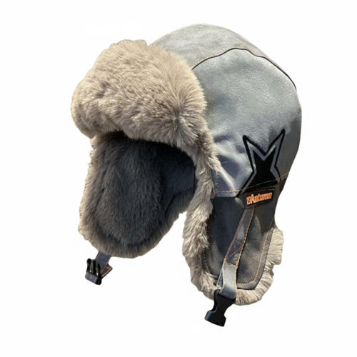Airman Hat with Earflaps, Unisex Winter Plush Thick Cap, Windproof Outdoor Ski Cycling