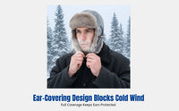 Airman Hat with Earflaps, Unisex Winter Plush Thick Cap, Windproof Outdoor Ski Cycling