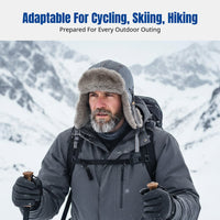 Airman Hat with Earflaps, Unisex Winter Plush Thick Cap, Windproof Outdoor Ski Cycling