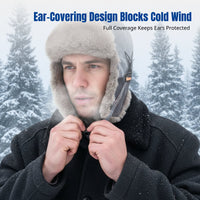 Airman Hat with Earflaps, Unisex Winter Plush Thick Cap, Windproof Outdoor Ski Cycling