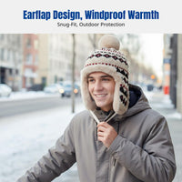 Faux Plush Ushanka, Warm Earflap Hat, Outdoor Winter Cycling Cap