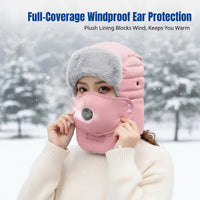 Windproof Ushanka Hat, Winter Warm Earflap, Skiing & Cycling, Unisex, Protective Goggles