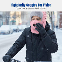 Windproof Ushanka Hat, Winter Warm Earflap, Skiing & Cycling, Unisex, Protective Goggles