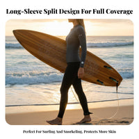 Women Sun Protection Swimsuit, Long Sleeve Rash Guard, Quick Dry, Surfing, Modest Swimwear