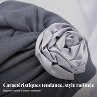 Floral Turban Hat, Silk-like Polyester, Chemo, Wedding, Maternity