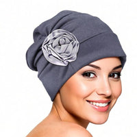 Floral Turban Hat, Silk-like Polyester, Chemo, Wedding, Maternity