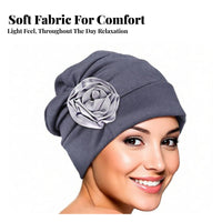 Floral Turban Hat, Silk-like Polyester, Chemo, Wedding, Maternity