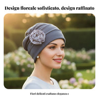 Floral Turban Hat, Silk-like Polyester, Chemo, Wedding, Maternity