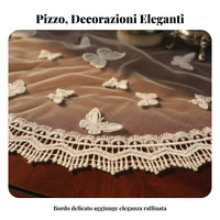 Cream Lace Headscarf, Single Ply, Floral Embellishment Ceremony