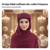 Muslim Headscarf Hat, Solid Color Sponge, Turban with Brooch, Women