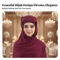 Muslim Headscarf Hat, Solid Color Sponge, Turban with Brooch, Women