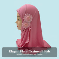 Girls Headscarf, Arab Prayer Hat, Two-Flower, Soft Ice Silk