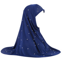 Malaysian Hijab, Crystal Linen, Bead Decor, Prayer Scarf, Women, H016