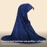 Malaysian Hijab, Crystal Linen, Bead Decor, Prayer Scarf, Women, H016