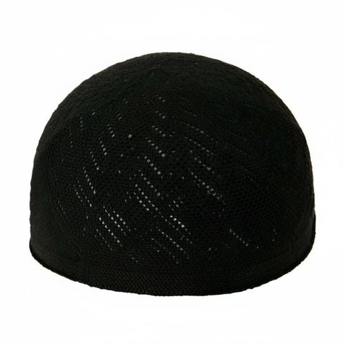 Ethnic Mesh Head Cap, Knitted Prayer Hat, Breathable Adjustable Men