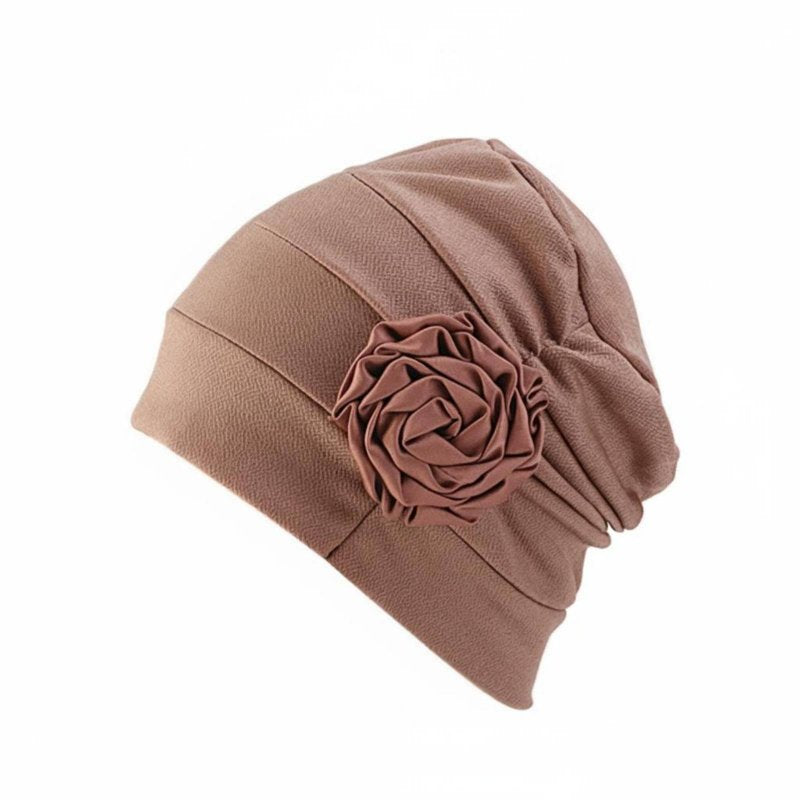 Elegant Turban Hat, Floral Accent, Chemo, Wedding, Women's Headwear