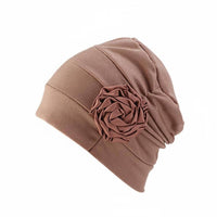 Elegant Turban Hat, Floral Accent, Chemo, Wedding, Women's Headwear