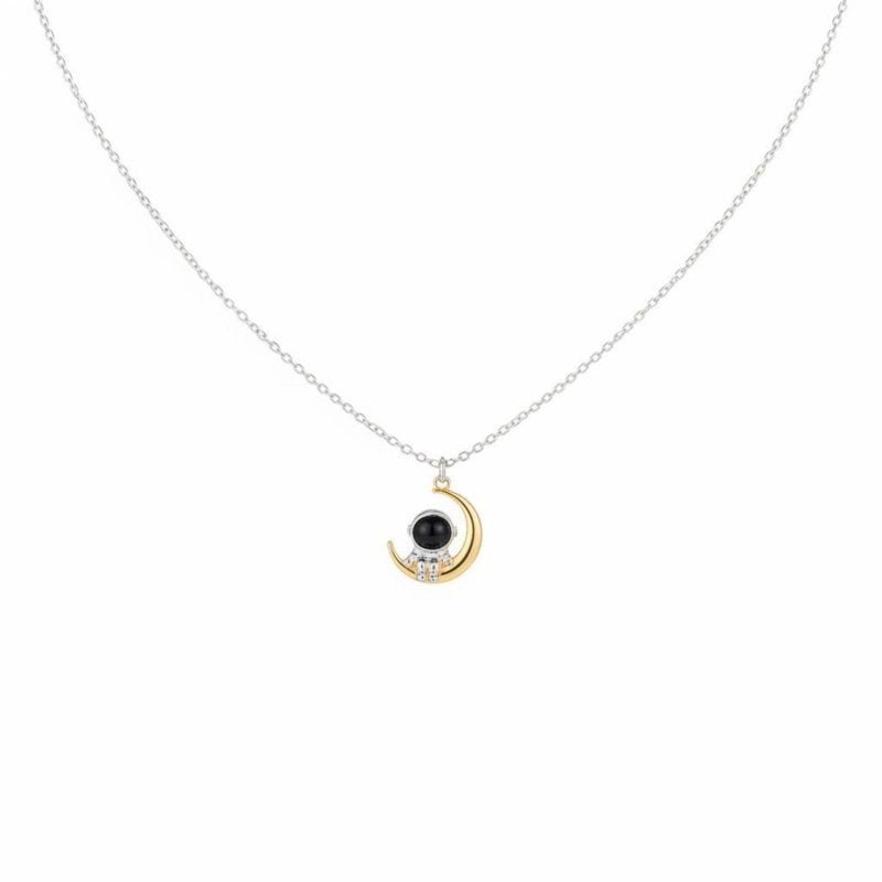 Astronaut Couple Necklace, Stainless Steel Locket, Minimalist Gift, Surprise Box