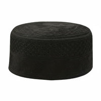 Embroidered Muslim Prayer Cap for Men, Flat Top, Mesh, Saudi Style, Polyester