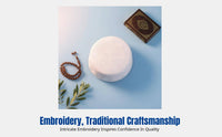 Embroidered Muslim Prayer Cap for Men, Flat Top, Mesh, Saudi Style, Polyester