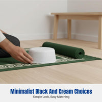 Men's Embroidered Muslim Prayer Cap, Large Flat Top, Black and Cream