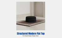 Geometric Embroidered Hui Cap, Men's Black Flat Top Prayer Hat