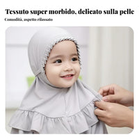 Girls' Hijab Easy to Wear Ruffle Trim Headscarf Lightweight Young Child Little Girl's Hijab for Young Children