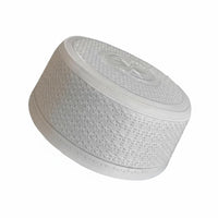 Embroidered Saudi Prayer Cap for Men, Rigid Flat Top, Striped, Ethnic Dance, Winter