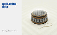 Men's Flat Top Muslim Prayer Cap, Embroidered Ethnic Floral Pattern, Foldable, Comfortable, Multi-Color