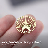 Geometric Arc Pendant, Stainless Steel Jewelry Component Women DIY Craft