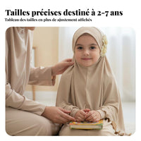 Girls Headscarf, Arab Prayer Cap, Two Flower Embroidery