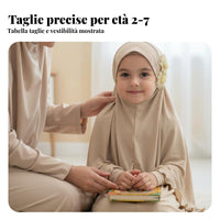 Girls Headscarf, Arab Prayer Cap, Two Flower Embroidery