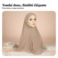 Hijab Scarf, Crystal Decor, Muslim Prayer Head Cover, Women