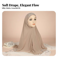 Hijab Scarf, Crystal Decor, Muslim Prayer Head Cover, Women