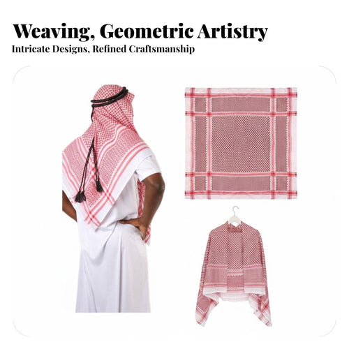 Arab Headscarf, Jacquard, Traditional Middle Eastern, Dubai Saudi Oman