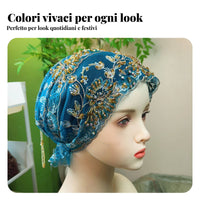 Lace Headscarf Cap, Tassel Fishtail Turban, Ethnic Style for Women
