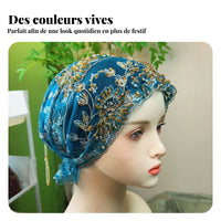 Lace Headscarf Cap, Tassel Fishtail Turban, Ethnic Style for Women
