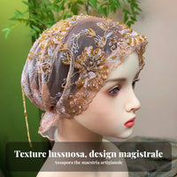 Lace Headscarf Cap, Tassel Fishtail Turban, Ethnic Style for Women