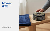 Men's Muslim Prayer Hat, Cotton Embroidered Cap, Hui Ethnic Flat Top, Round Border, Traditional Cultural Headwear