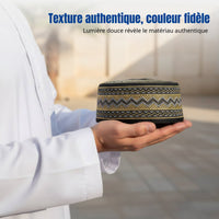 Men's Embroidered Ethnic Hat, Flat Top, Saudi Style, Round Brim, New Design