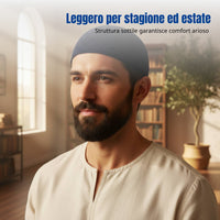 Arab Style Kufi Cap, Thin Knitted Muslim Prayer Hat for Men