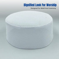 Mesh Muslim Cap, Lightweight Breathable Men's Prayer Hat for Restaurant