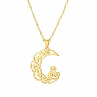 Stylish Arc Locket Necklace, Stainless Steel, Celtic Knot, Unisex, Minimalist