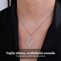 Stylish Arc Locket Necklace, Stainless Steel, Celtic Knot, Unisex, Minimalist