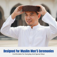 Muslim Boat Cap for Men, Malaysian Embroidered Prayer Hat, Ceremony, Wedding, Religious