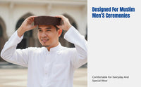 Muslim Boat Cap for Men, Malaysian Embroidered Prayer Hat, Ceremony, Wedding, Religious