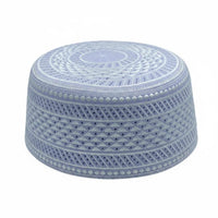 Flat Top Muslim Prayer Cap for Men, Summer Mesh, Geometric Embroidery, Breathable, Foldable